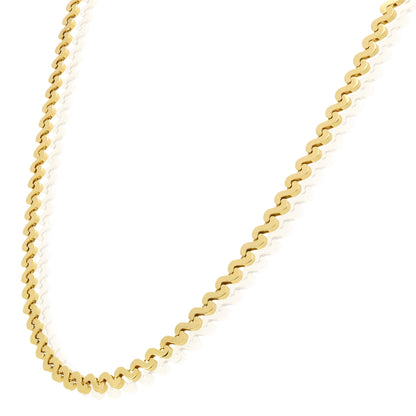 Real 14K Gold 3.5mm Swirl Link Adjustable Chain Necklace 15"-16"