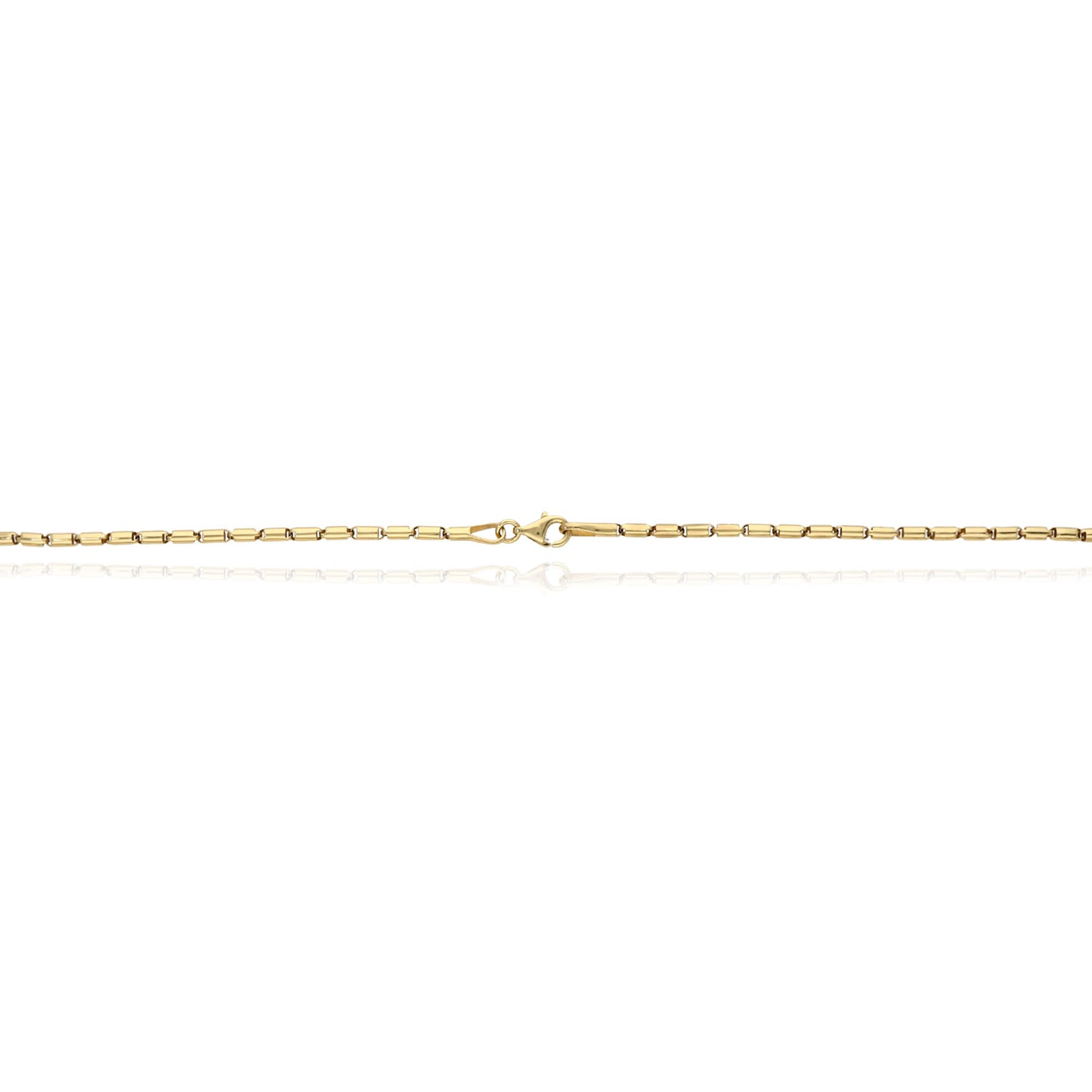 Real 14K Gold 2.2mm High Polished Tubular Bar Chain Necklace 16"