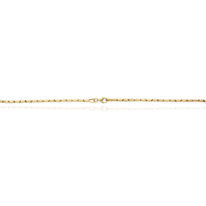 Real 14K Gold 2.2mm High Polished Tubular Bar Chain Necklace 16"