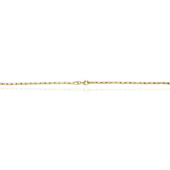 14K Yellow Gold 2.2mm High Polished Tubular Bar Chain (Hollow) 16" - WJD Exclusives