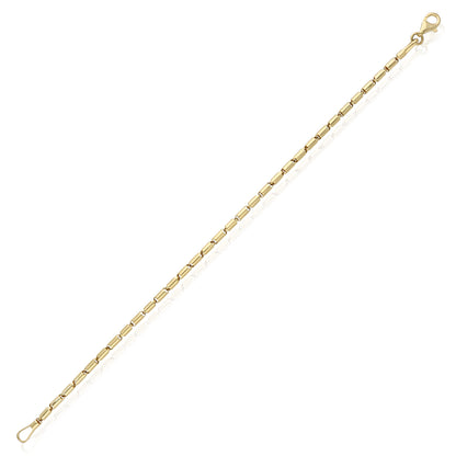 Real 14K Gold 2.2mm High Polished Tubular Bar Bracelet 7"