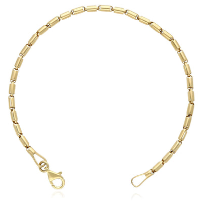 14K Yellow Gold 2.2mm High Polished Tubular Bar Bracelet (Hollow) 7" - WJD Exclusives