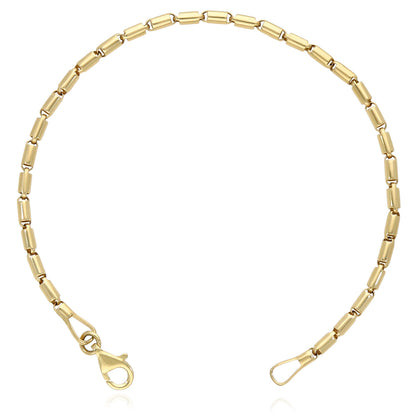 Real 14K Gold 2.2mm High Polished Tubular Bar Bracelet 7"