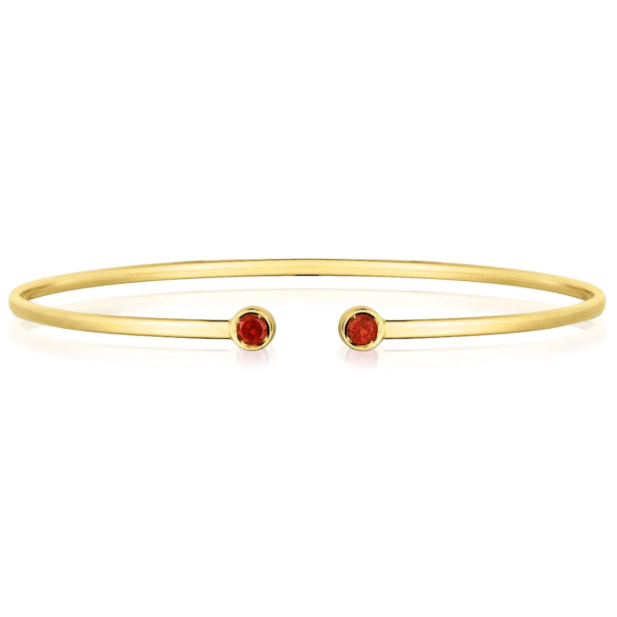 14K Yellow Gold Amethyst Topaz Peridot Citrine Garnet Open Cuff Bangle Bracelet (Solid Links) - WJD Exclusives