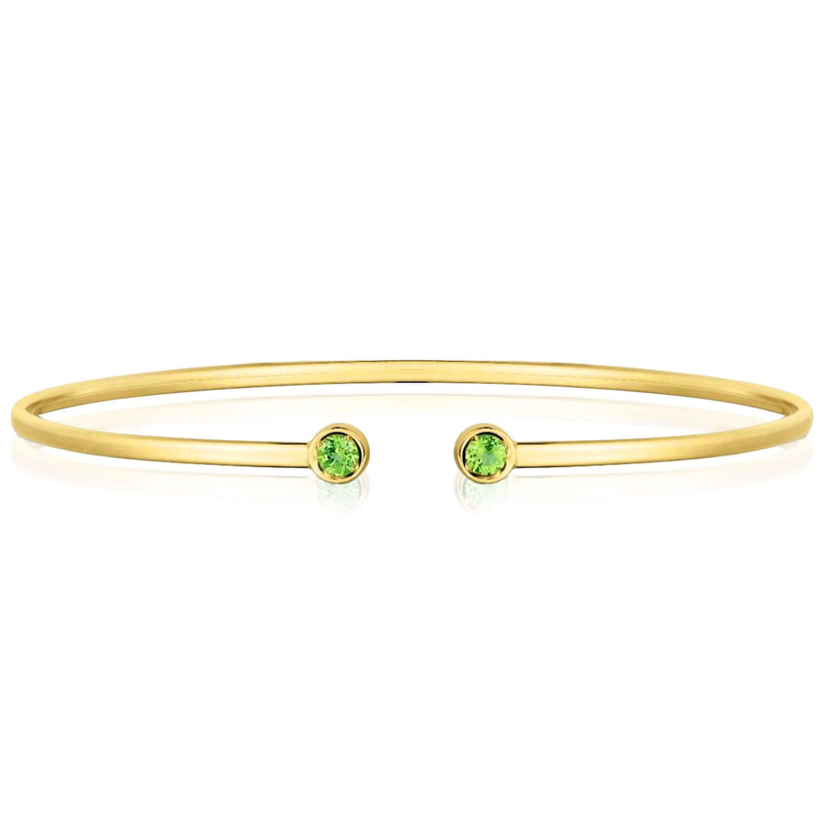 14K Yellow Gold Amethyst Topaz Peridot Citrine Garnet Open Cuff Bangle Bracelet (Solid Links) - WJD Exclusives