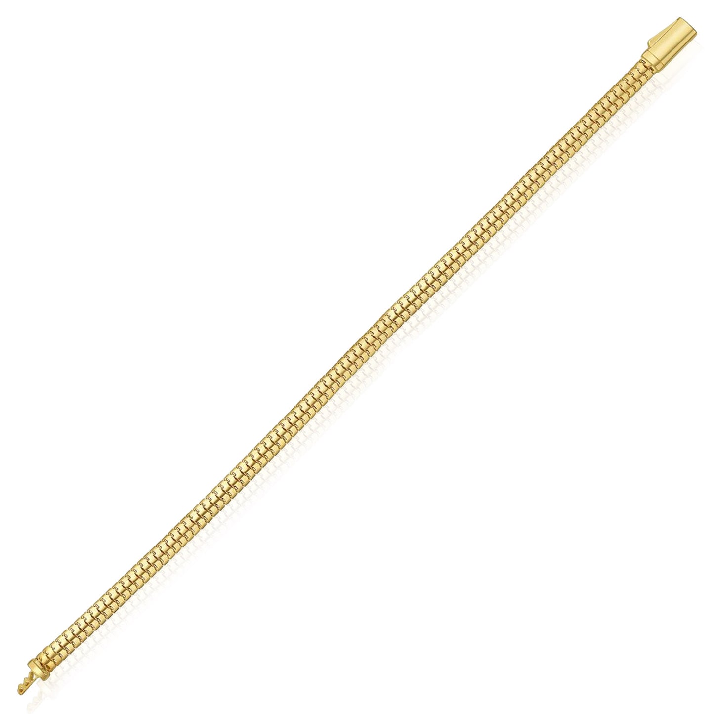 Real 14K Gold Lite 4.5mm Oval Snake Bracelet 7.5"