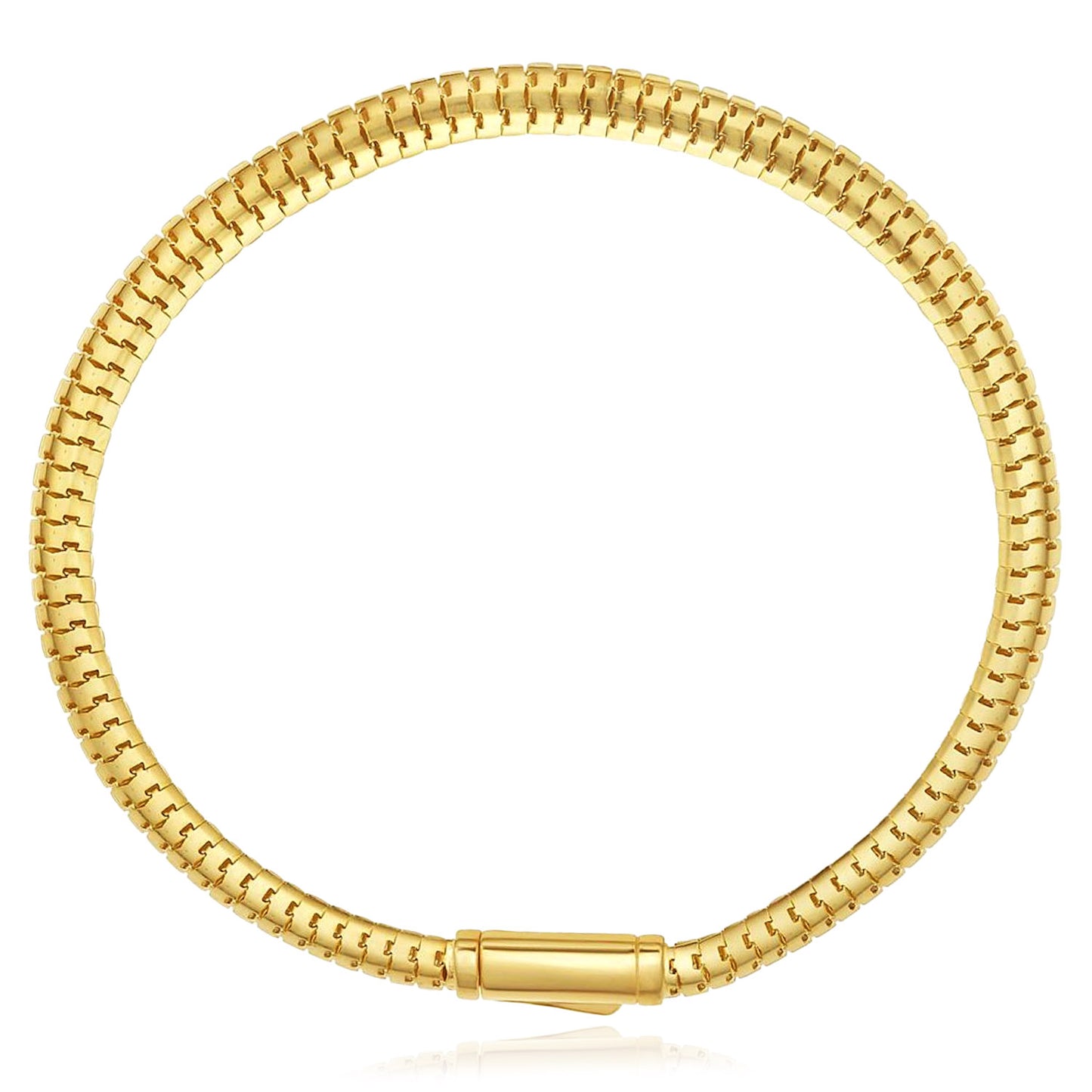 Real 14K Gold Lite 4.5mm Oval Snake Bracelet 7.5"