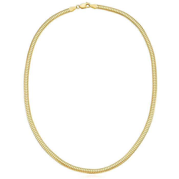 14K Yellow Gold 4.5mm Lite Oval Snake Chain (Hollow) 16" - 20" - WJD Exclusives