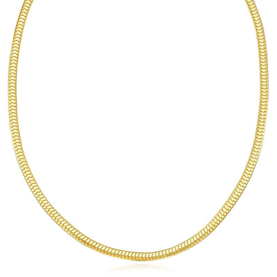 14K Yellow Gold 4.5mm Lite Oval Snake Chain (Hollow) 16" - 20" - WJD Exclusives