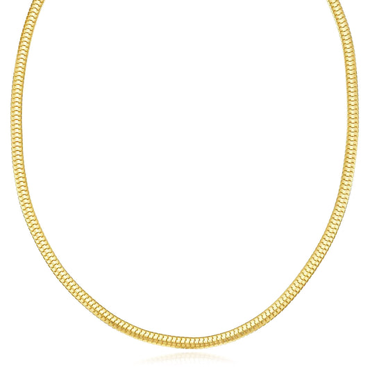 Real 14K Gold 4.5mm Lite Oval Snake Chain Necklace 16" 18" 20"