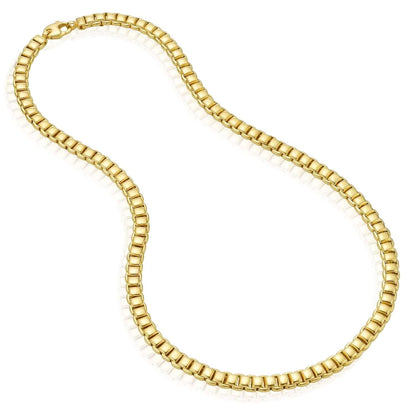Real 14K Gold 6mm Venetian Chain Necklace 18"