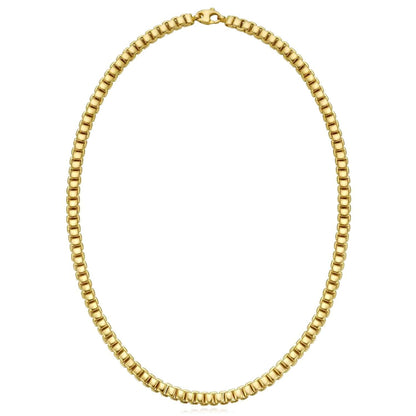 Real 14K Gold 6mm Venetian Chain Necklace 18"