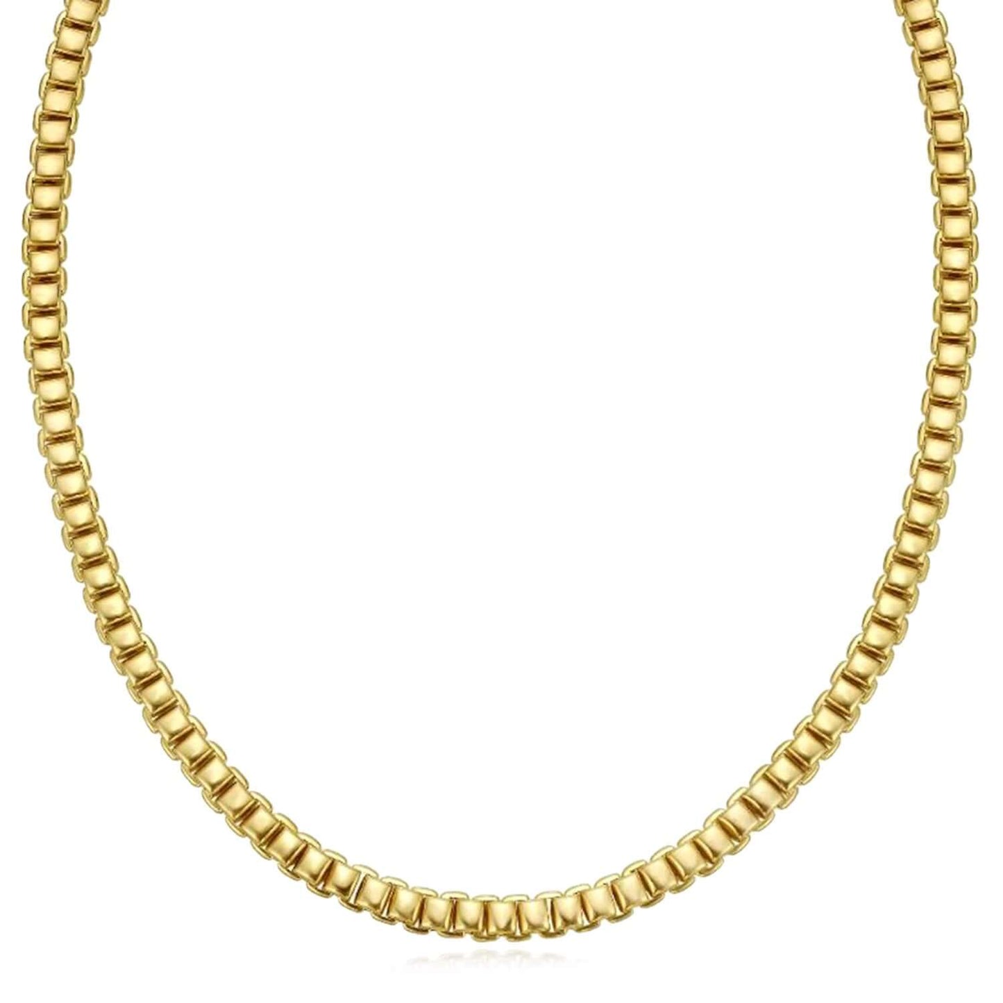 Real 14K Gold 6mm Venetian Chain Necklace 18"