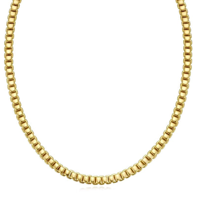 14K Yellow Gold 6mm Venetian Chain (Solid Links) 18" - WJD Exclusives