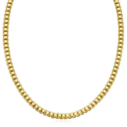 Real 14K Gold 6mm Venetian Chain Necklace 18"