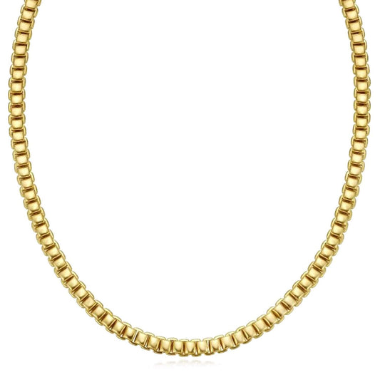 Real 14K Gold 6mm Venetian Chain Necklace 18"