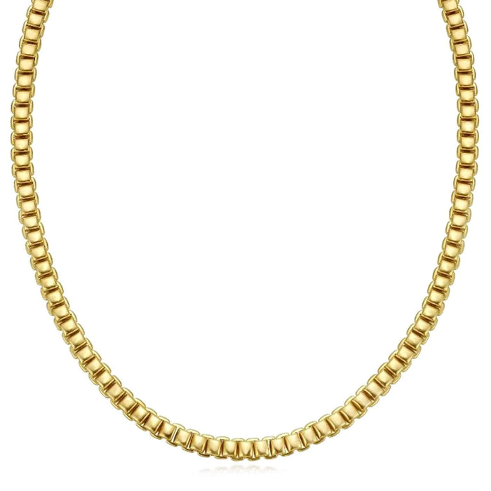 14K Yellow Gold 6mm Venetian Chain (Solid Links) 18" - WJD Exclusives