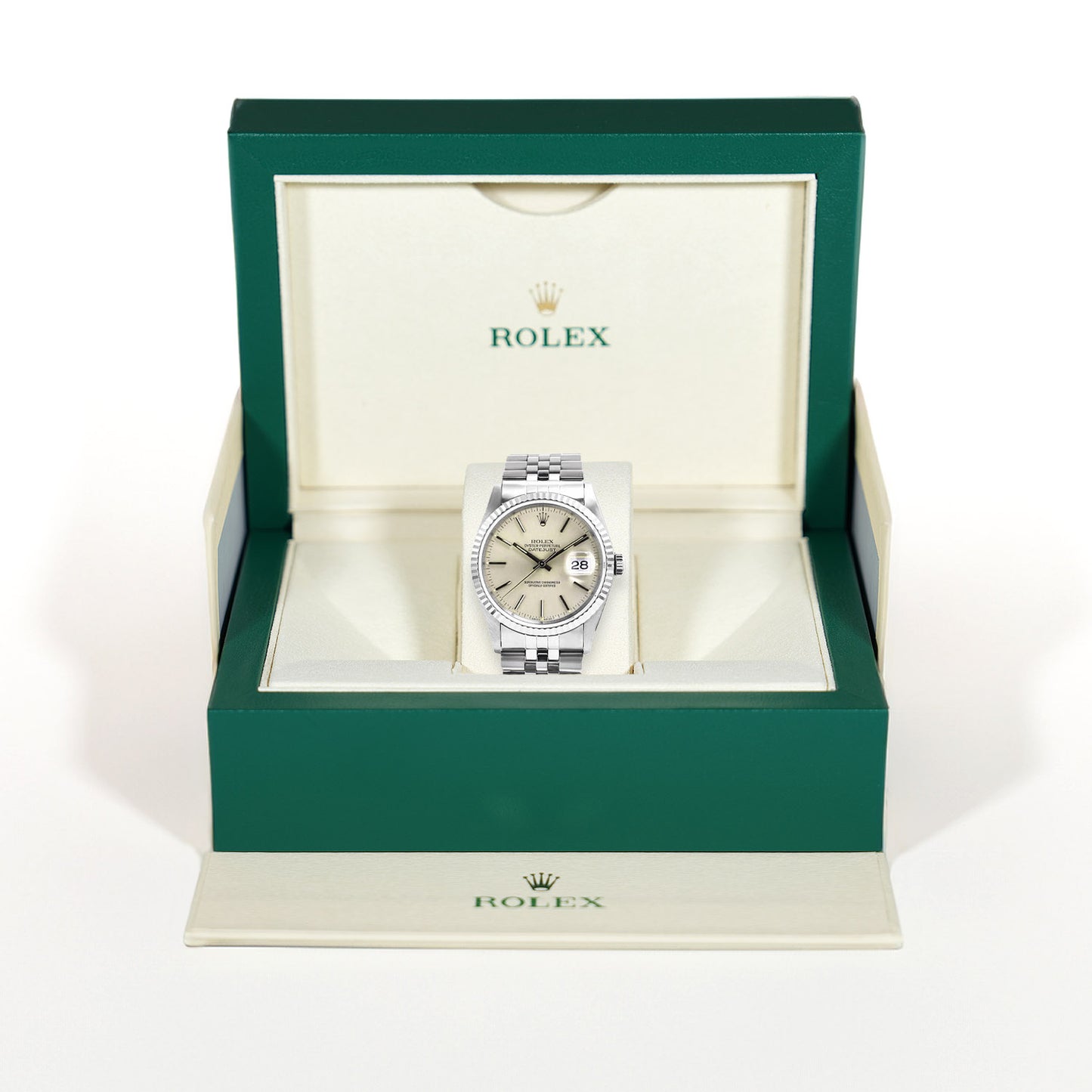 Rolex Datejust 36MM 16234 18K White Gold & Stainless Steel Jubilee Band Watch