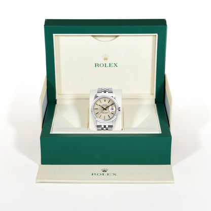 Rolex Datejust 36MM 16234 18K White Gold & Stainless Steel Jubilee Band Watch