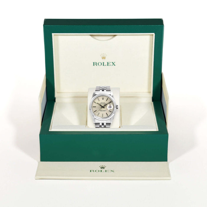 Rolex Datejust 36mm 16234 18K White Gold & Stainless Steel Jubilee Band Watch - WJD Exclusives