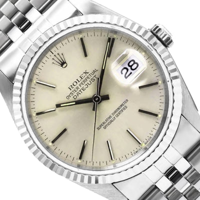 Rolex Datejust 36mm 16234 18K White Gold & Stainless Steel Jubilee Band Watch