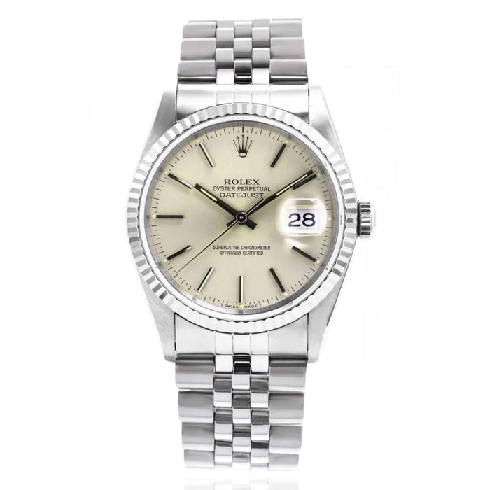 Rolex Datejust 36mm 16234 18K White Gold & Stainless Steel Jubilee Band Watch - WJD Exclusives