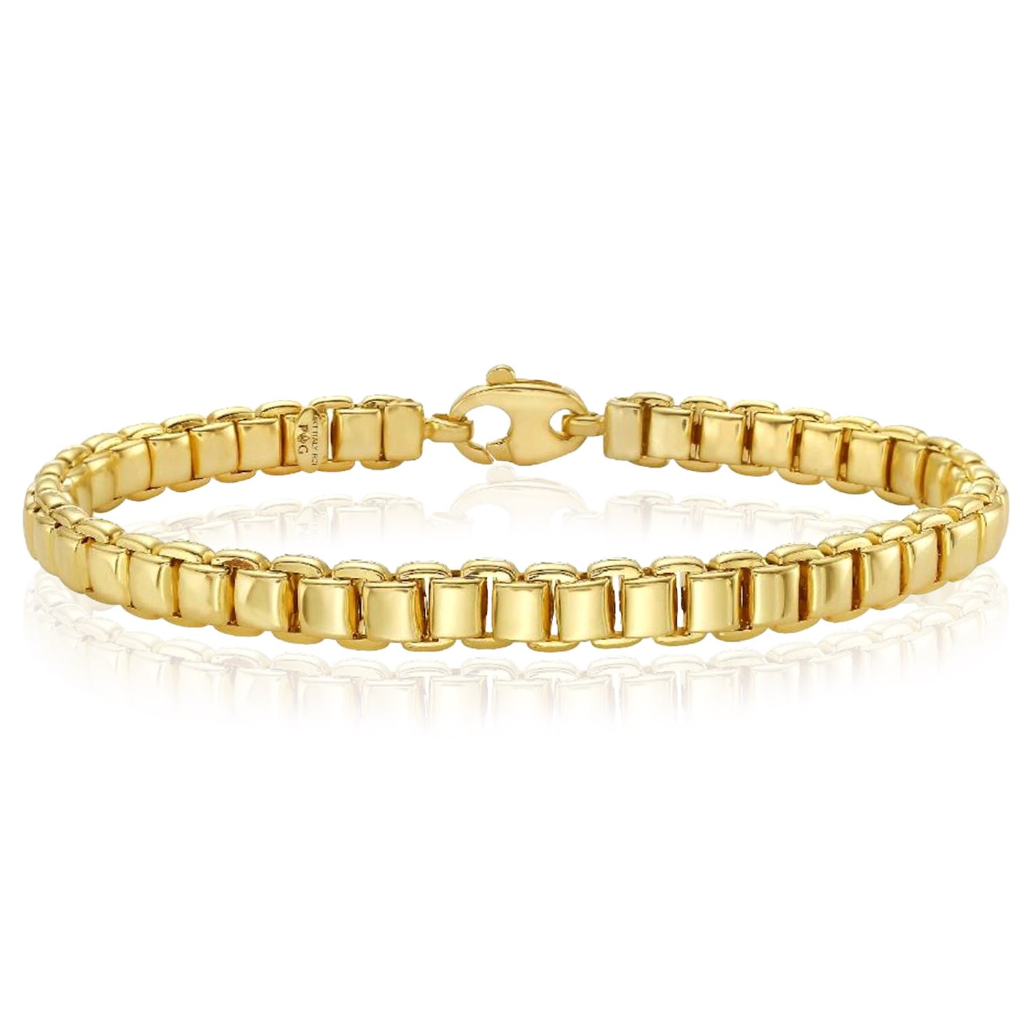 14K Real Gold Lite 6mm Venetian Bracelet 7.25"