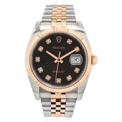 Rolex Datejust 36mm 116231 18K Rose Gold & Stainless Steel Jubilee Band Watch - WJD Exclusives