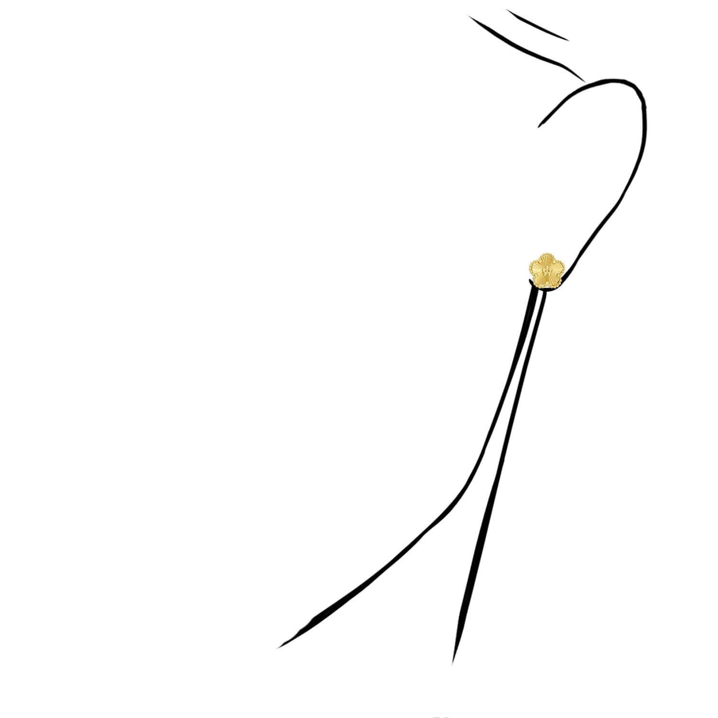 Real 14K Gold Radiating Flower Stud Earrings 11mm