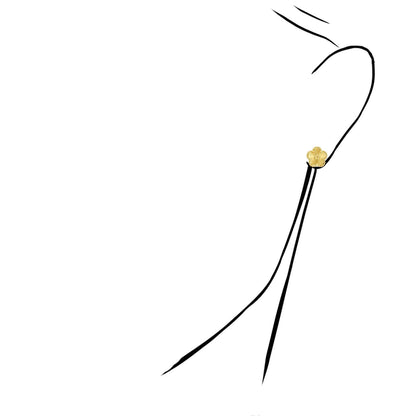 Real 14K Gold Radiating Flower Stud Earrings 11mm