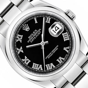 Rolex Datejust 116200 36mm Black Roman Dial Stainless Steel Men's Watch