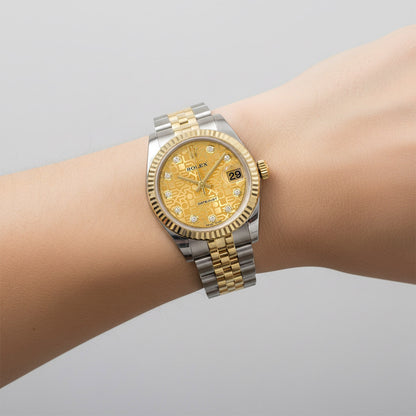 Rolex Datejust 31MM 178273 18K Yellow Gold & Stainless Steel Oyster Band Women's Watch