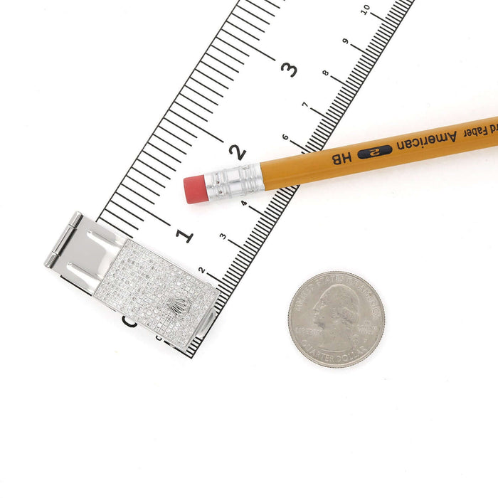 2.50CTW Natural Diamond Stainless Steel Folding Clasp Buckle for Rolex 20mm - WJD Exclusives