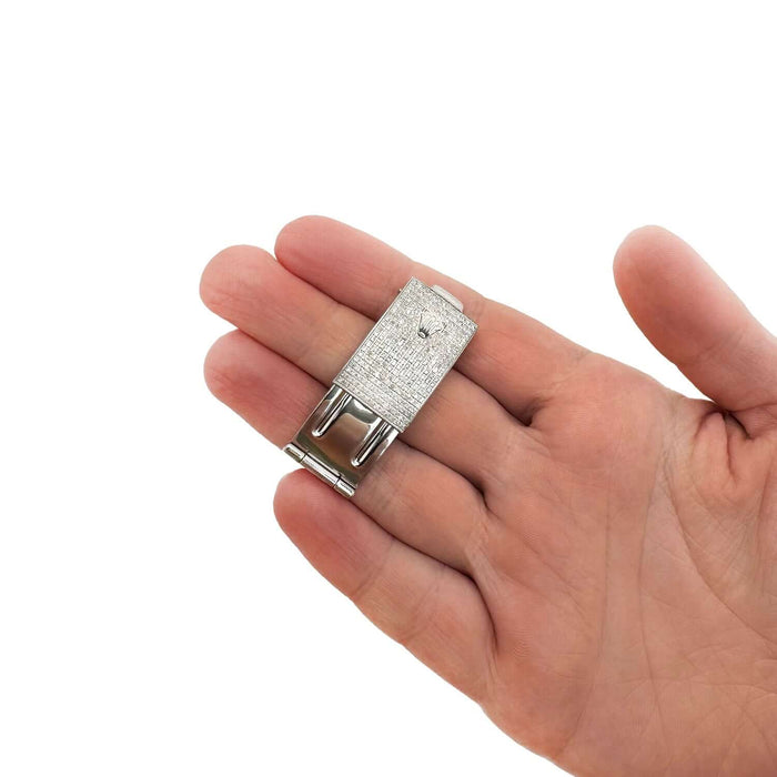 2.50CTW Natural Diamond Stainless Steel Folding Clasp Buckle for Rolex 20mm - WJD Exclusives