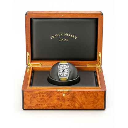 NEW Franck Muller Master Banker 18k Gold Arabic Dial Yellow Leather Strap Watch