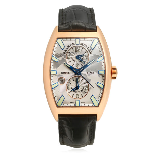 NEW Franck Muller Master Banker Stick Indexes Dial Black Leather Strap Watch