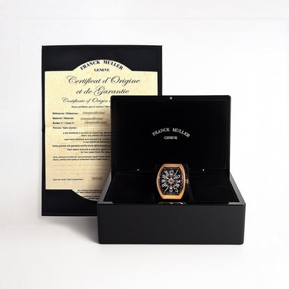NEW Franck Muller Vanguard Yachting 45SCYACHTGLD 18K Rose Gold 45MM Black Dial Watch