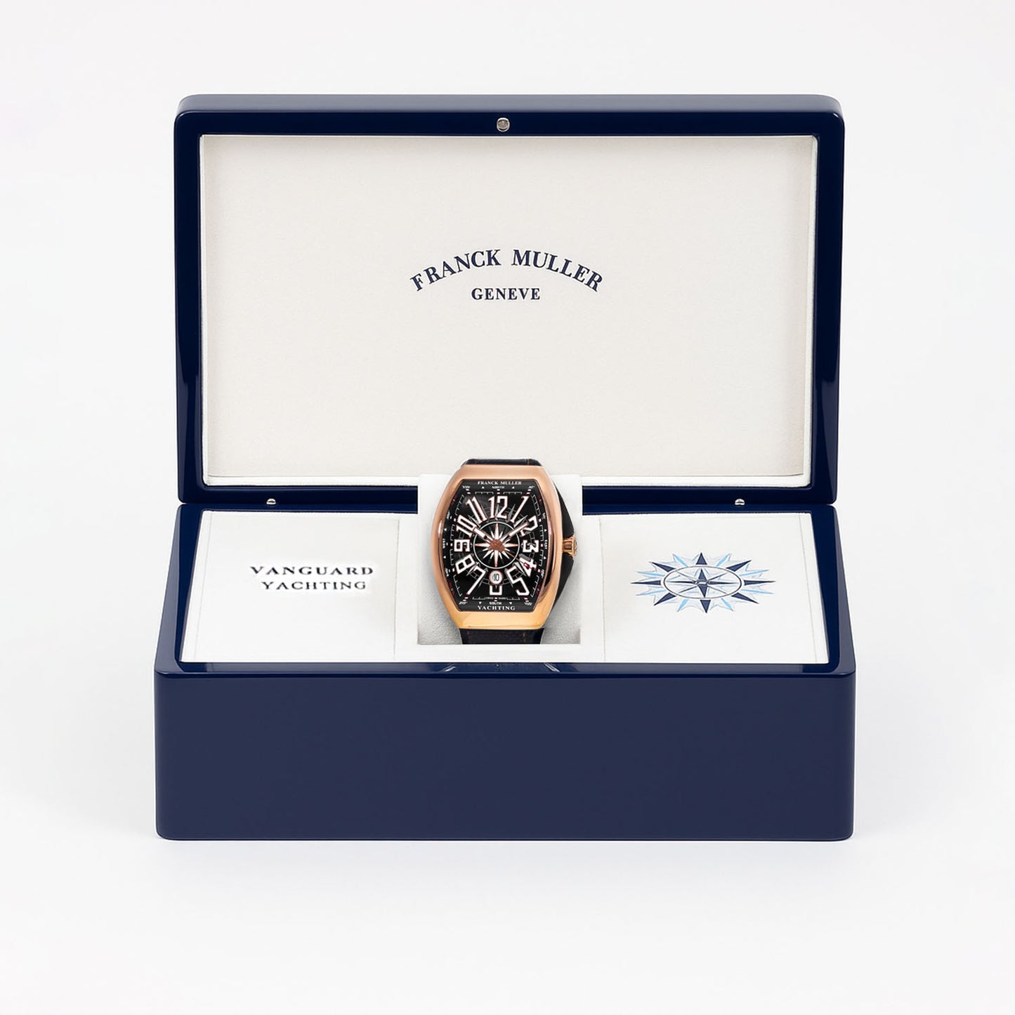 NEW Franck Muller Vanguard Yachting 18k Rose Gold 45MM Black Dial Watch
