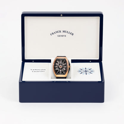 NEW Franck Muller Vanguard Yachting 18k Rose Gold 45MM Black Dial Watch