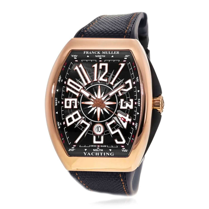 NEW Franck Muller Vanguard Yachting 45SCYACHTGLD 18k Rose Gold 45MM Black Dial Watch - WJD Exclusives