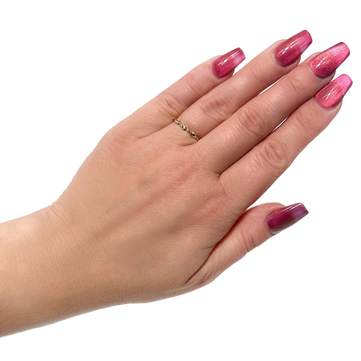 14K Yellow Gold 2mm Twisted Band Stackable Ring Made In Italy