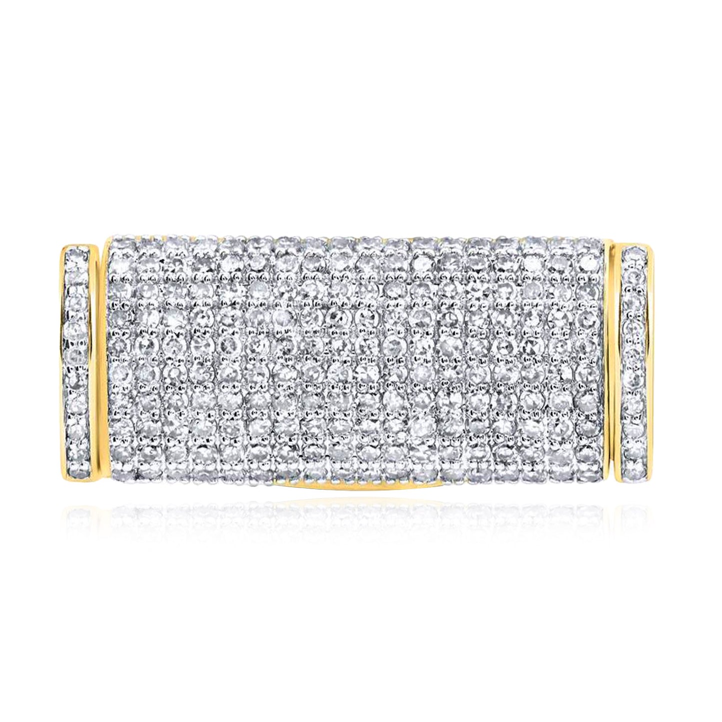 Natural Diamond 10K Yellow Gold 10-14mm (Solid) Lock Box Clasp For Miami Cuban Chain