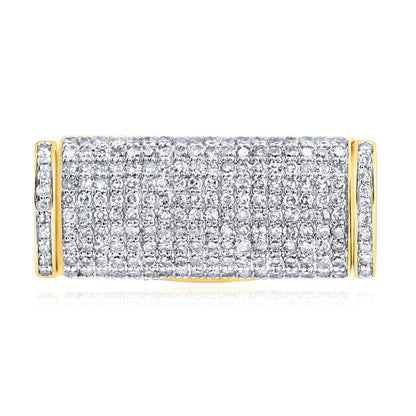 Natural Diamond 10K Yellow Gold 10-14mm (Solid) Lock Box Clasp For Miami Cuban Chain