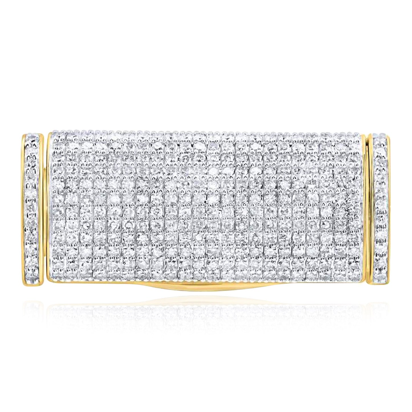 Natural Diamond 10K Yellow Gold 10-14mm (Solid) Lock Box Clasp For Miami Cuban Chain