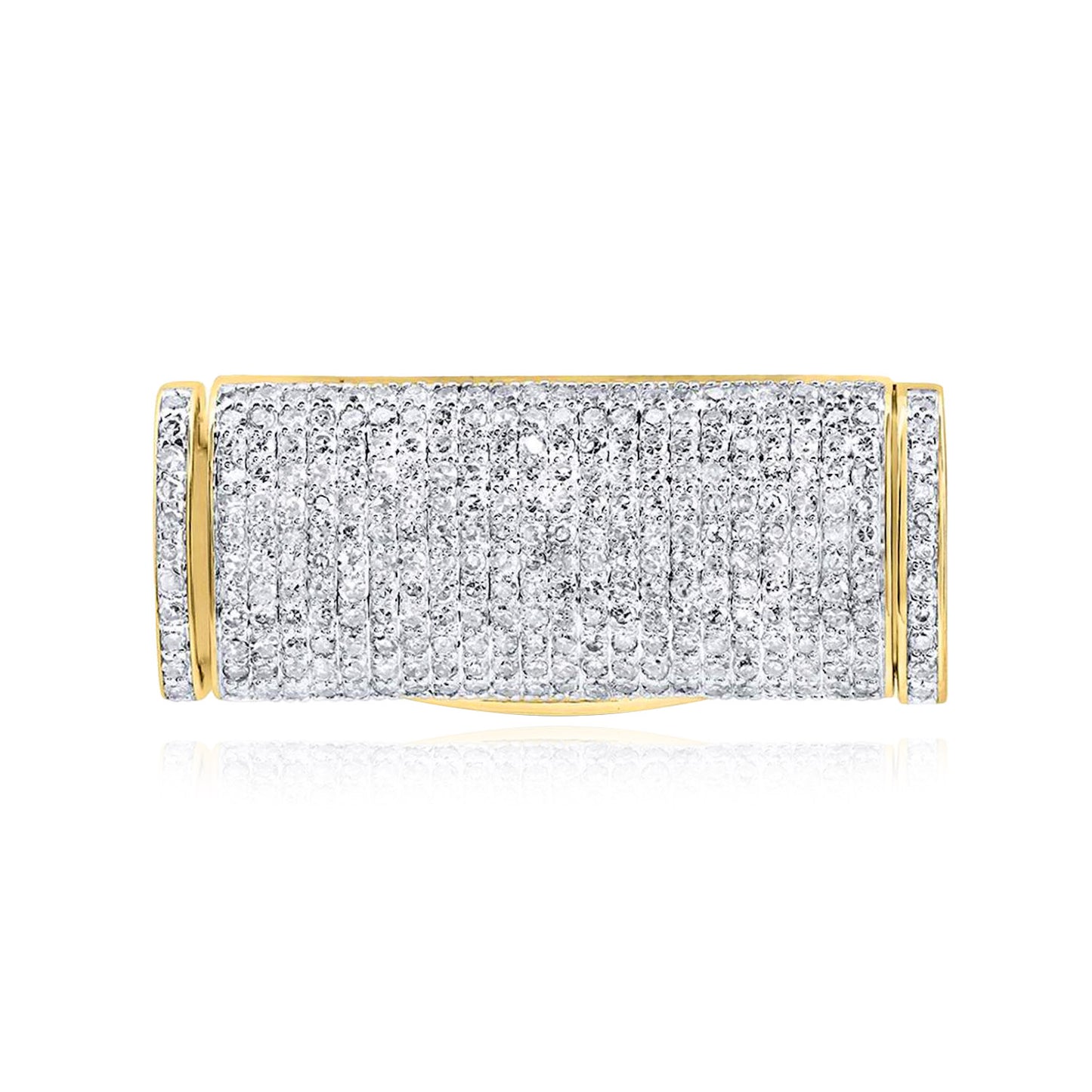 Natural Diamond 10K Yellow Gold 10-14mm (Solid) Lock Box Clasp For Miami Cuban Chain