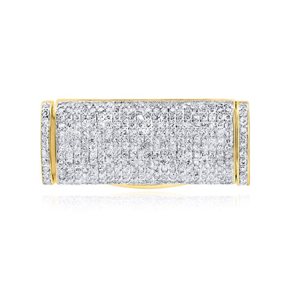 Natural Diamond 10K Yellow Gold 10-14mm (Solid) Lock Box Clasp For Miami Cuban Chain