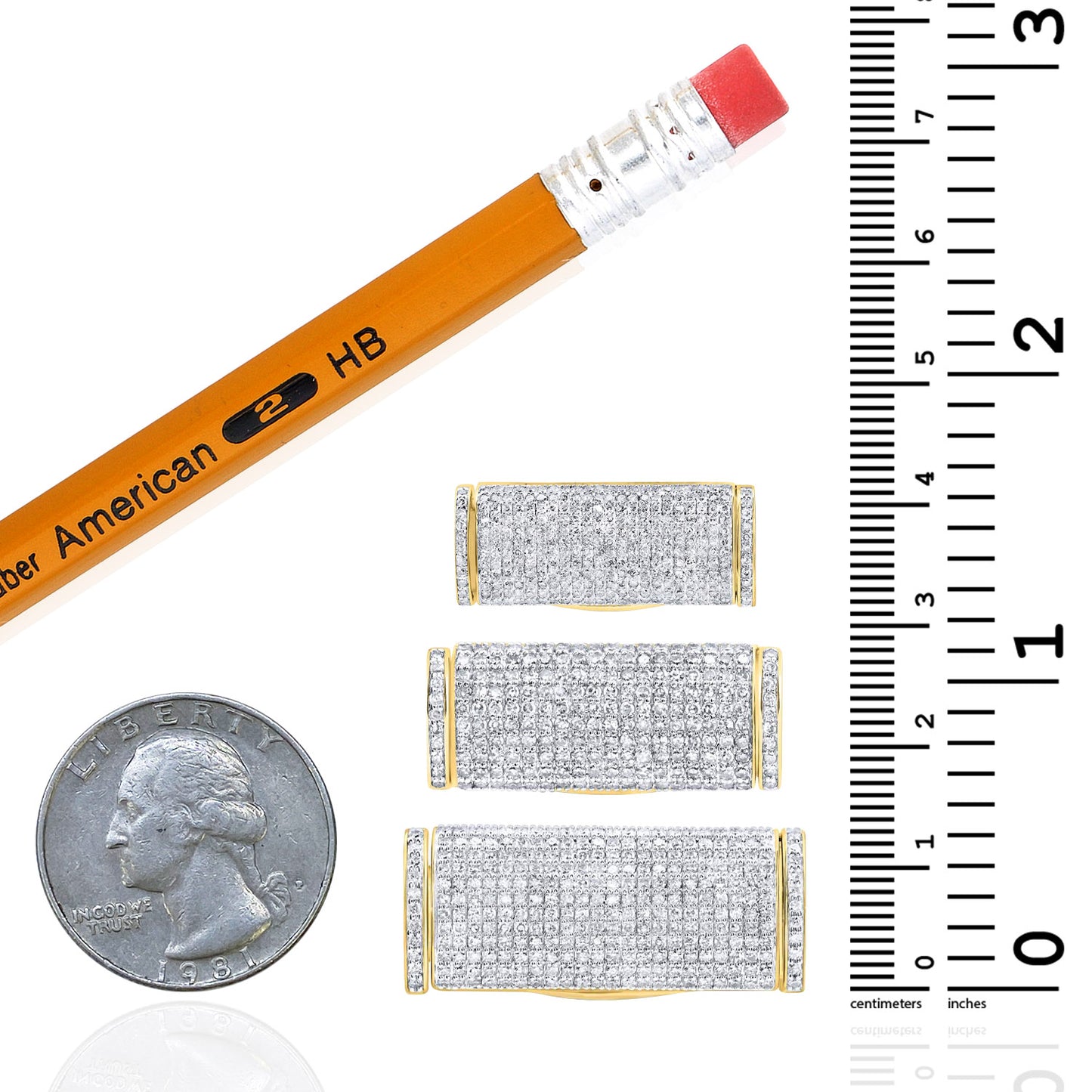 Natural Diamond 10K Yellow Gold 10-14mm (Solid) Lock Box Clasp For Miami Cuban Chain