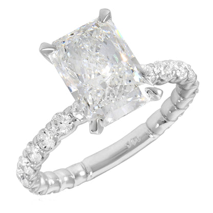 3.90TCW Lab - Grown Radiant - Cut Diamonds 14k White Gold Engagement Ring - WJD Exclusives