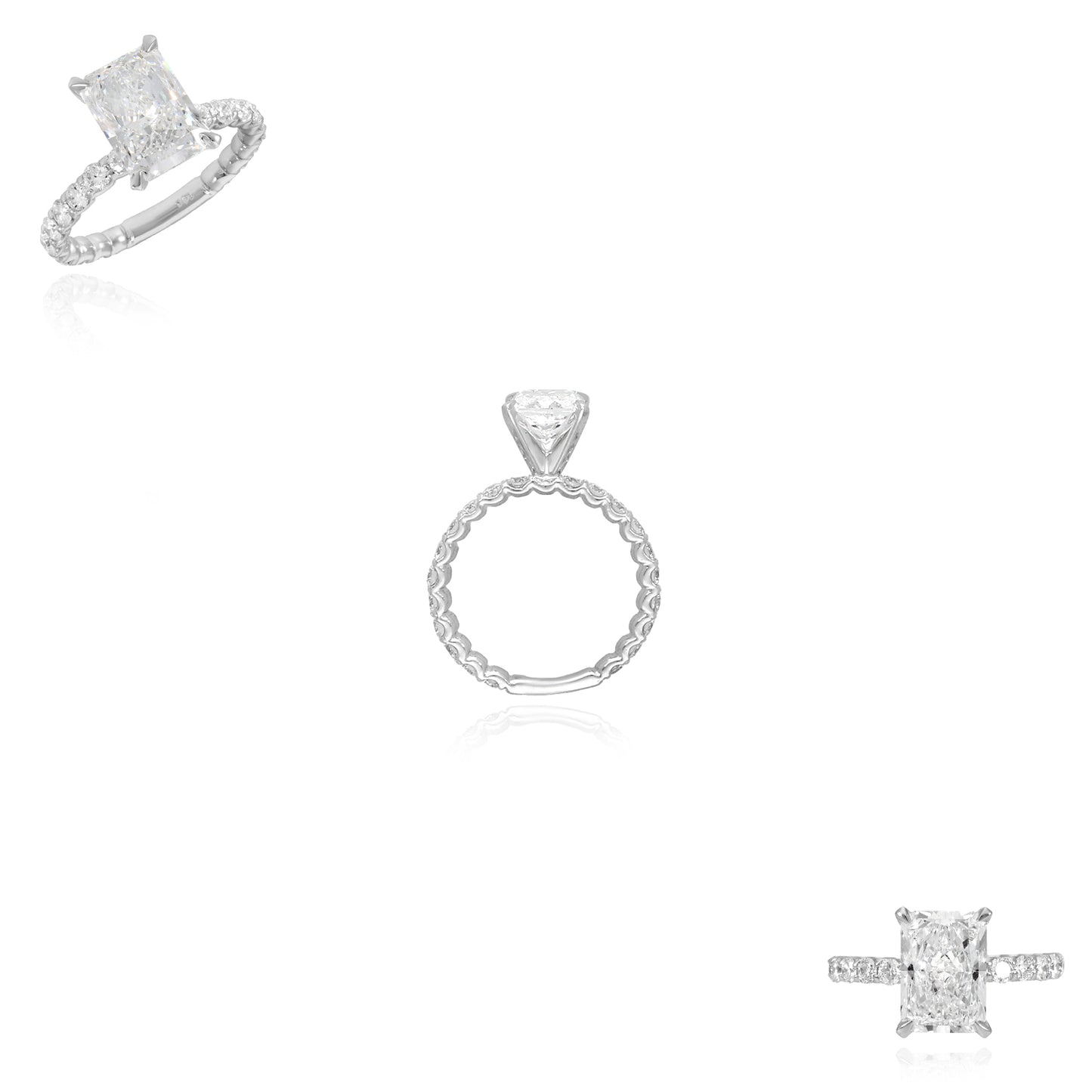 3.90TCW Lab - Grown Radiant - Cut Diamonds 14k White Gold Engagement Ring - WJD Exclusives