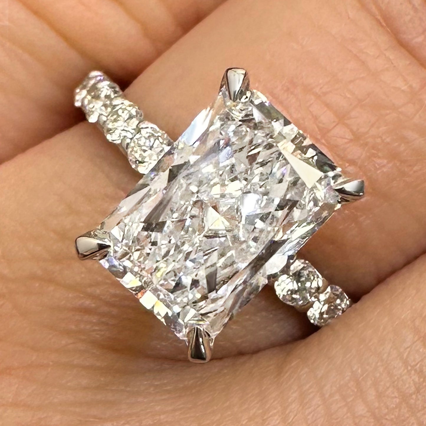 3.90TCW Lab - Grown Radiant - Cut Diamonds 14k White Gold Engagement Ring - WJD Exclusives
